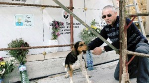 Il cane va ogni giorno davanti alla tomba del padrone defunto. La foto è dall'edizione online del Giornale di Sicilia