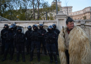 Un momento della protesta